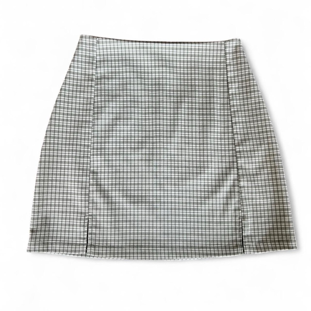 Brandy Melville/John Galt Green & White Plaid Cara Skirt
